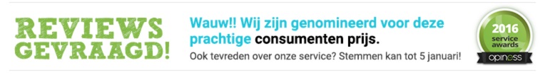 Help ons deze geweldige award winnen!